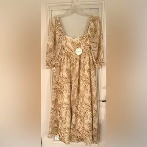 NWT Storia Floral Paisley Square Neck Maxi Dress Large